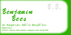 benjamin becs business card